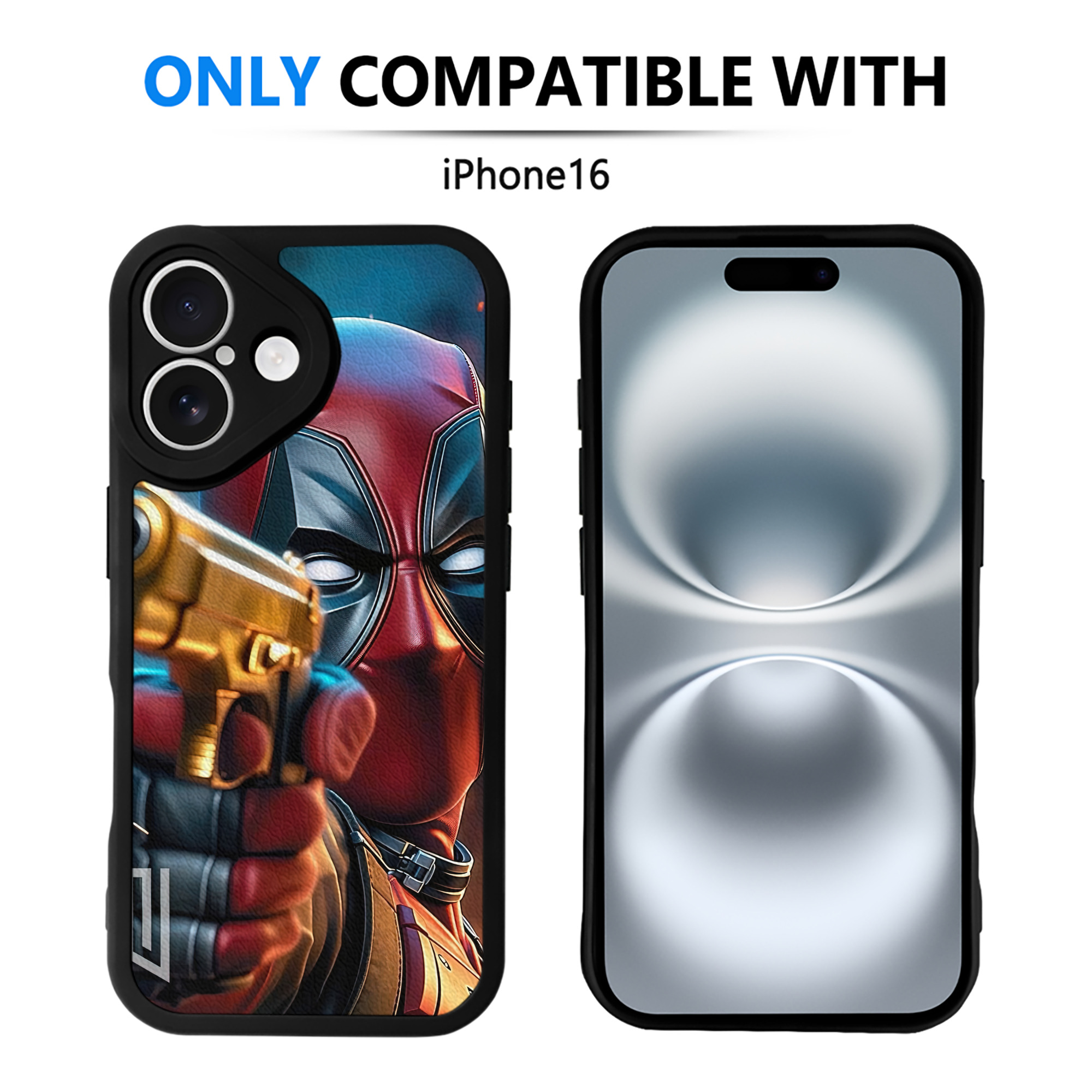 （画像用） Deadpool デッドプール 【iPhone 16シリーズ対応】シリコンスマホケース（レザー調） 材質：シリコン